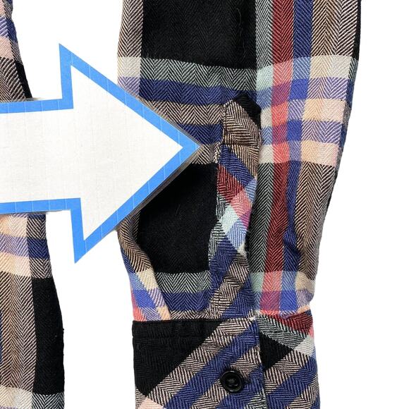 RAILS Metallic Plaid Rayon Button Up Shirt Small Black Pink Blue Long Sleeve - Picture 11 of 11